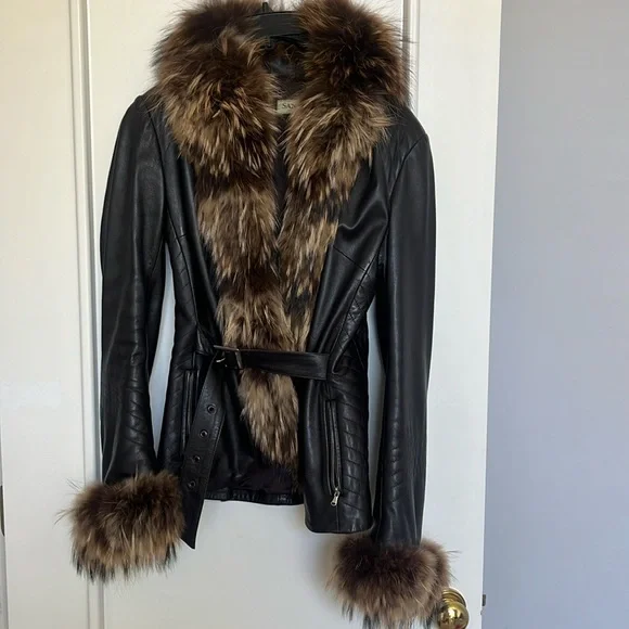 Real leather and fox fur jacket - Picture 5 of 5